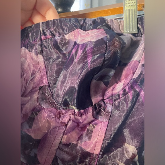 LULUS size M strapless purple flower chiffon evening gown. - Picture 6 of 8